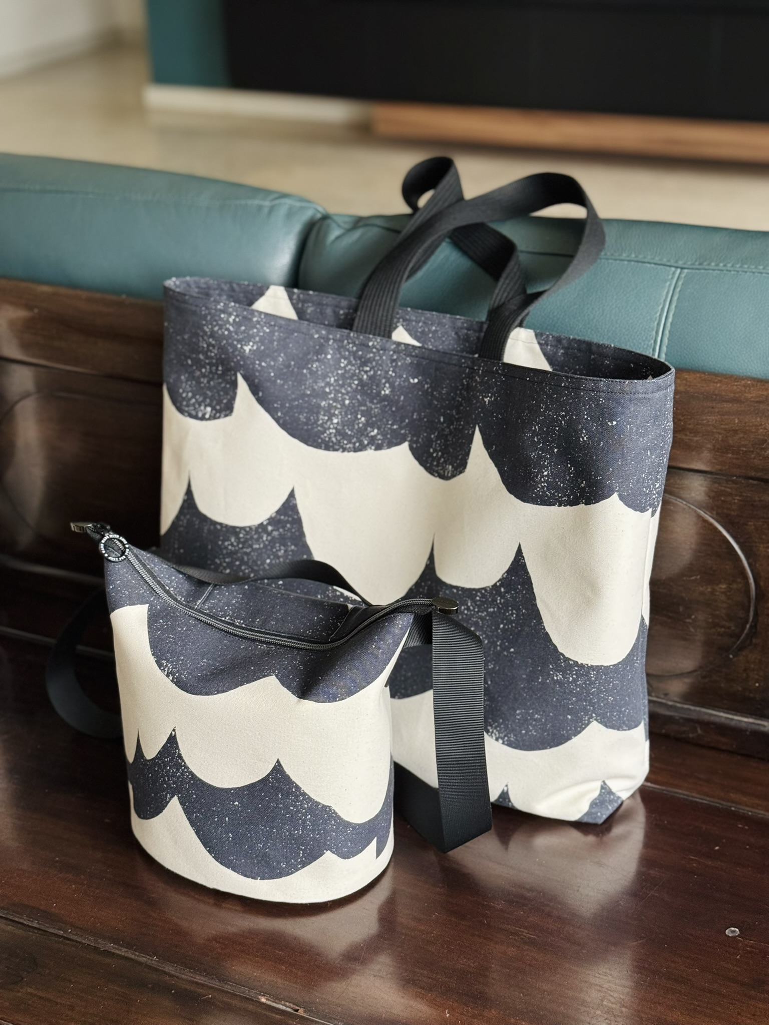 Navy Sailcloth Bucket & Tote Bag